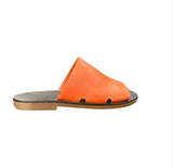 Slide couro laranja hype