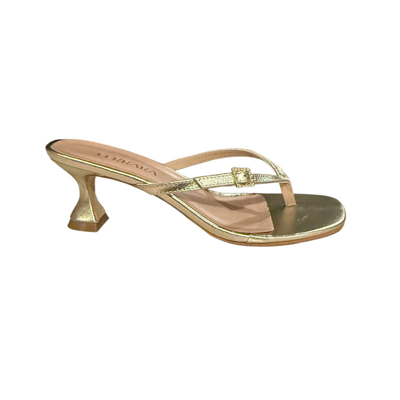 Tamanco flip flop dourado
