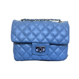 Bolsa azul matelassê Crossbody