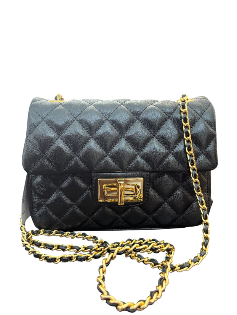 Bolsa preta matelassê Crossbody