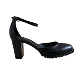 Scarpin de couro preto 020
