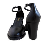 Scarpin de couro preto 020