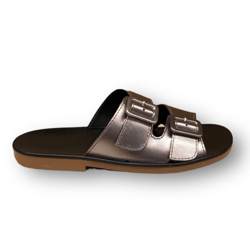 Slide couro metalizado onix hype