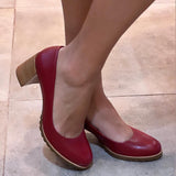 Scarpin de couro vermelho 103