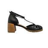 Peep toe preto couro 181