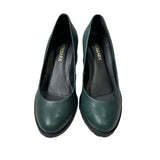 Scarpin de couro verde militar 103