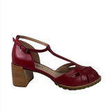 Peep toe couro vermelho 181